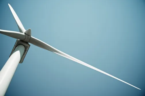 Renewable energy wind turbine close up
